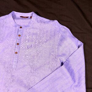 TANA Men's Long Sleeve Shirt XXL Purple Embroidered